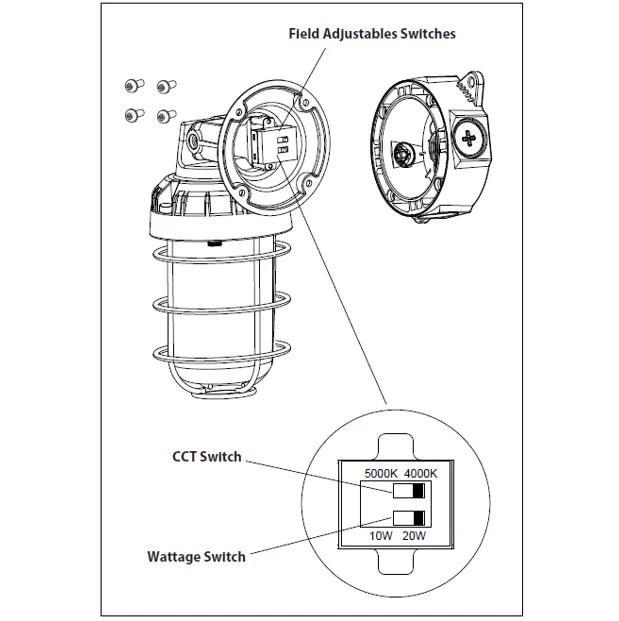 LED - Vaportight Adjustable Jelly Jar - 1150-2300Lm - Gray
