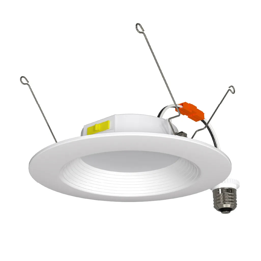Residential 6" LED Retrofit Downlight - Baffle Trim - 900 Lumens - CCT Selectable - 2700k-5000k - 120V TRIAC DIM