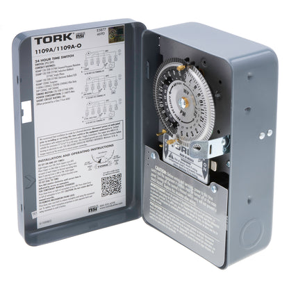 TORK 1109A - 24-Hour Indoor Mechanical Time Switch - 120-277 Volts - DPST Outputs