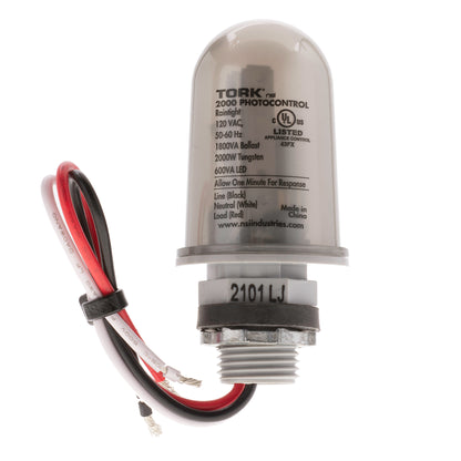 TORK 2000 - 1/2" Stem - Lexan Cover - On 1-5Fc / Off 3-15Fc - 6" Leads - 120V