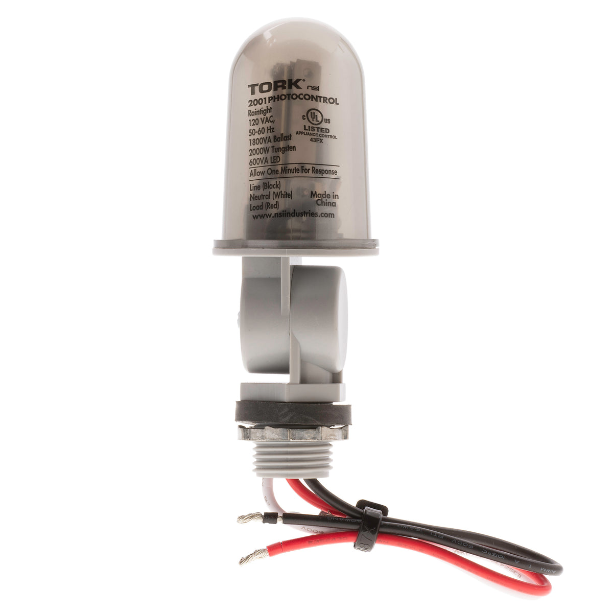 TORK 2001 - 1/2" Stem & Swivel - Lexan Cover - On 1-5Fc / Off 3-15Fc - 6" Leads - 120V