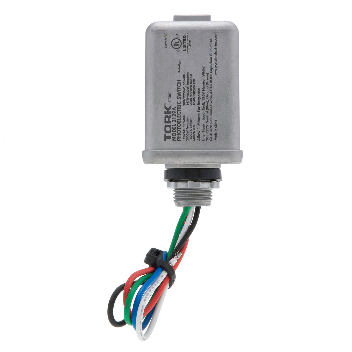 TORK 2129A - 1/2" Stem Diecast Aluminum - On 1-5Fc / Off 3-15Fc - 6" Leads - 120V/208V-277V (Copy)