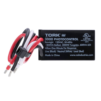 TORK 3000 - Button Flush Mount - On 1-5Fc/Off 3-15Fc - 9" Leads - 120V