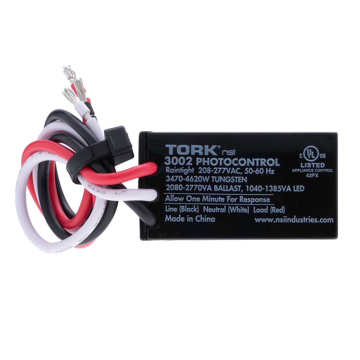 TORK 3002 - Button Flush Mount - On 1-5Fc/Off 3-15Fc - 9" Leads - 208V-277V