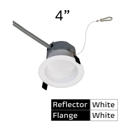 Commercial 4" LED Downlight Retrofit - 600-1000 Lumens - CCT Selectable - 2700k-5000k - 120-277v - TRIAC/ELV & 0-10V