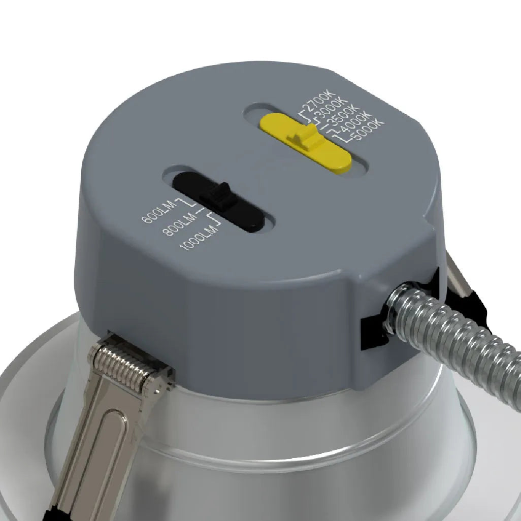Commercial 4" LED Downlight Retrofit - 600-1000 Lumens - CCT Selectable - 2700k-5000k - 120-277v - TRIAC/ELV & 0-10V