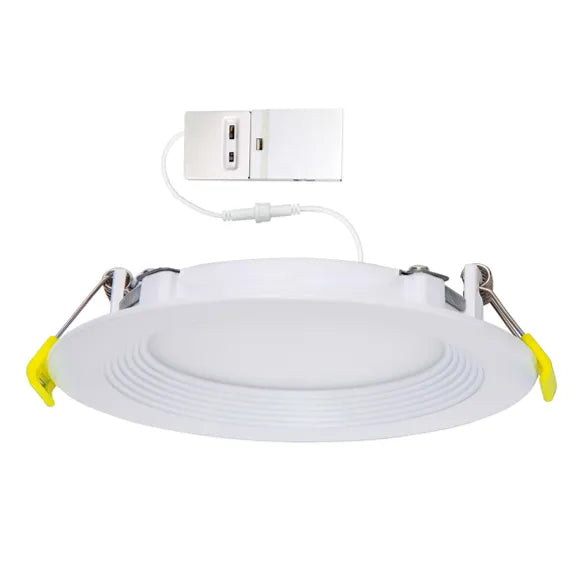 Slim 6" LED Downlight - 820-1230Lm - Baffle Trim - Wattage and CCT Selectable - 120-277v Dimmable
