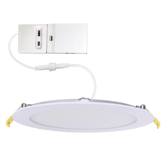 Slim 6" LED Downlight - 820-1230Lm - Smooth Trim - Wattage and CCT Selectable - 120-277v Dimmable