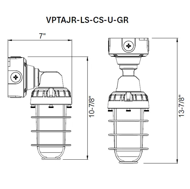 LED - Vaportight Adjustable Jelly Jar - 1150-2300Lm - Gray
