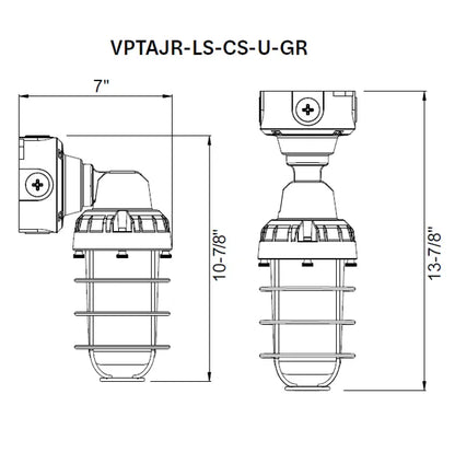 LED - Vaportight Adjustable Jelly Jar - 1150-2300Lm - Gray