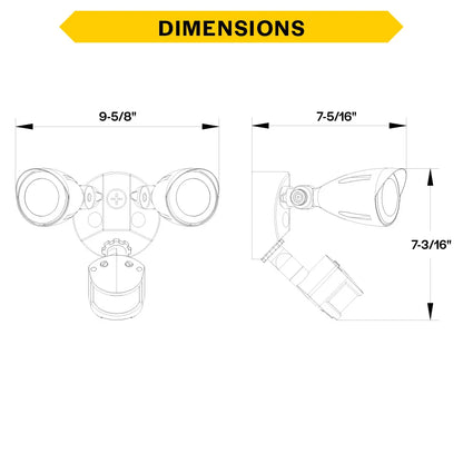 Patrol LED Security Flood with Motion Sensor/Photo Control - 1300Lm-2900Lm - 3k/4k/5k - Bronze/White