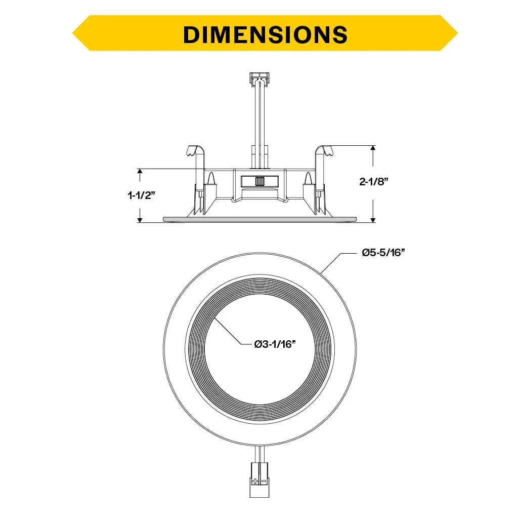 Residential 4" LED Retrofit Downlight - Smooth Trim - 700 Lumens - CCT Selectable - 2700k-5000k - 120V TRIAC DIM