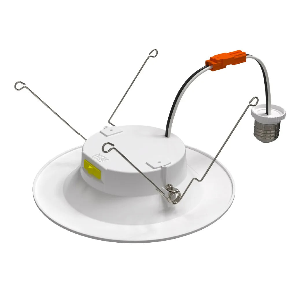Residential 6" LED Retrofit Downlight - Baffle Trim - 900 Lumens - CCT Selectable - 2700k-5000k - 120V TRIAC DIM