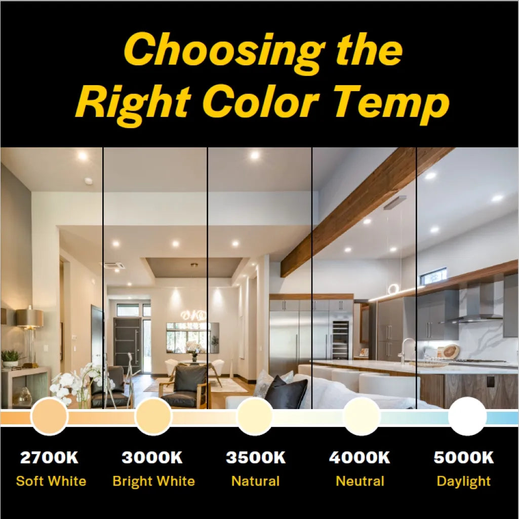 Residential 4" LED Retrofit Downlight - Smooth Trim - 700 Lumens - CCT Selectable - 2700k-5000k - 120V TRIAC DIM